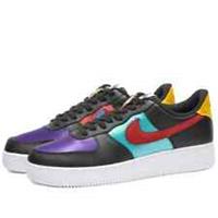 NIKE AIR FORCE 1 '07 LV8 EMB: BLACK/GYM RED-WASHED TEAL: DH7436 001: UK 10