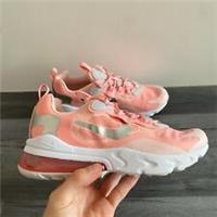 NIKE AIR MAX 270 REACT KIDS SHOES - UK 5 & 5.5 - PINK/SILVER/WHITE (CQ5420-611)