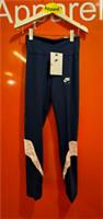 Nike Air Girls Leggings,Navy Blue, Pink Fluffy Stripe,Size Small (Age 8-10)B164