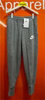 Nike Girls Slim Fit Terry Joggers, Grey, Size Small (Age 8-10), New, B164