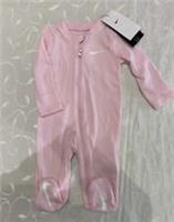 Nike Baby Girl's Long Sleeve Pink Babygrow (Size 3 Months)