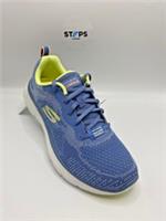 Sketchers Flex Appeal Blue Lime Trainers Brand New with Box