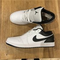 Nike Jordan 1 Low White Black Mens Shoes - Size UK 17
