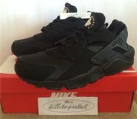 NIKE HUARACHE TRIPLE ALL BLACK Sz US UK 7 8 9 10 11 12 White OG 318429-003 2014
