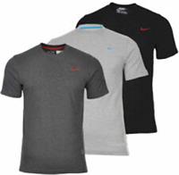 Men`s NIKE T-Shirt Embroidered Swoosh Tee Sports Gym Fitness Short Sleeve Shirt - L Regular
