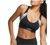 Nike Women's INDY METALLIC LOGO BRA CT6710 010 Size L