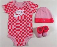 NIKE LOGO 3 PIECE INFANT SET OUTFIT - PINK -Purple DJ4455- BABY GIRL
