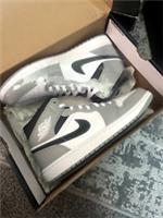 Size UK 9 - Nike Air Jordan 1 Mid Light Smoke Grey Anthracite
