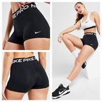 NIKE PRO WOMENS SHORTS SPORTS DRI-FIT 3" GYM ACTIVEWEAR XS TO XL UK - XS TO XL Petites