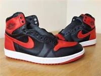 Nike Air Jordan 1 Retro High OG Satin Bred Basketball Shoes Trainers UK 9.5