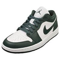 Nike Air Jordan 1 Low Womens Fashion Trainers in White Dark Olive