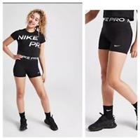NIKE PRO SHORTS SPORTS DRI FIT 3" GIRLS SHORTS- JUNIOR SIZES 7 to 15 YEARS - M(10-12)YEARS Juniors