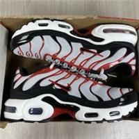 Nike TN Air Max Plus Trainers Platinum White Black Red Size UK5.5 CD0609-027 ??