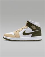 Jordan Air 1 Mid Women's Shoes in White/Rattan/Medium Olive