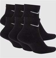 NWT Nike Lightweight Black Crew Ankle Socks Everyday Cushion Athletic Men Women. - M(5-8) Regular