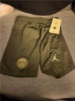 Green Khaki PSG Kids Nike Jordan Shorts Small 128-137cm - New With Tags