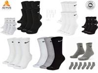 Nike Socks 3 or 6 Pairs Pack Dri-Fit Mens Womens Crew Ankle Cotton Sports Gym