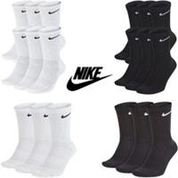 Nike 6-Pair Crew Socks: Cushioned Everyday Training Sports Socks for Men & Women - UK-5-8 / EU-38-42 / M Regular