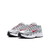 NIKE P-6000 (GS) Metallic Silver/Gym Red Trainers Size UK 2 New In Full Box