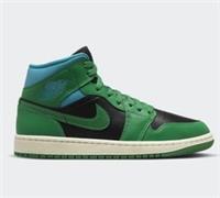 WMNS NIKE AIR JORDAN 1 MID Black/Lucky Green-Aquatone Size UK 4 New In Full Box