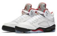 NIKE AIR JORDAN 5 RETRO (GS) True White/Fire Red-Black UK 5/EUR 38 New-Full Box