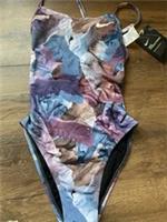 Nike Swim Womens Hydrastrong Solid Lace Up Tie Back Swimsuit Purple Uk 8 New - 8 Regular