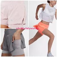 Nike Eclipse 3" Women's Dri-FIT 2in1 Running Training Shorts Fitted Inner Tights - XS Regular