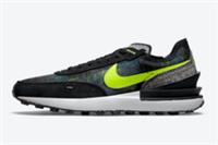 MENS NIKE WAFFLE ONE SIZE UK 8 EUR 42.5 (DM9100 001) BLACK / VOLT - HAZEL RUSH