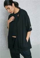 WOMENS NIKE MODERN LOGO CARDIGAN TOP SIZE M (846504 011) BLACK CAPE - M Regular
