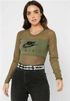 WOMENS NIKE AIR MESH BODYSUIT SIZE S / M (BV4664 222) OLIVE GREEN - S / M Regular