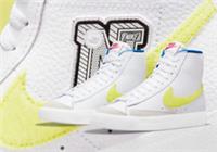 NIKE BLAZER MID ''77 (GS) SIZE UK 4.5 / UK 5.5 (DQ1042 100) WHITE/LT LEMON TWIST
