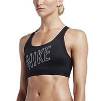 WOMENS NIKE BRA PRO CLASSIC PAD LOGO SIZE XS (836418 010) BLACK/ WHITE GYM - XS Regular