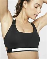 WOMENS NIKE INFINITY MEDIUM SUPPORTSPORTS BRA SIZE L (BV3703 010) BLACK/ WHITE - L Regular
