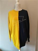 WOMENS NIKE NSW LONG SWEATSHIRT TOP SIZE S (CZ1430 410)YELLOW/NAVY ,Oversized' - S Regular
