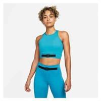 WOMENS NIKE DRI-FIT BUCKLE CROPPED TRAINING TANK BRA SIZE S (DD5063 461) BLUE - S Regular