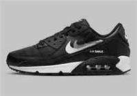 NIKE AIR MAX 90 SIZE UK 7 EUR 41 (FD0657 001) BLACK / STENCIL GREY / WHITE