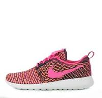 Nike Roshe Run Flyknit Women's Casual Running Trainers Shoes Sneakers- Pink