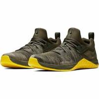 MENS NIKE METCON FLYKNIT 3 SIZE 7 EUR 41 (AQ8022 300) SEQUOIA/ BRIGHT CITRON