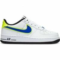 NIKE AIR FORCE 1 '07 GS SIZE UK 3.5 / UK 5 (DB1555 100)WHITE / RACER BLUE / VOLT