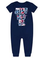 New Nike Thrill Romper Baby Boys Navy " Just Do It " Size 9 Mth