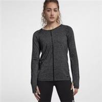 WOMENS NIKE HYPERCOOL LONG SLEEVE RUNNING TOP SIZE M (889631 010) GREY/ BLACK - M Regular