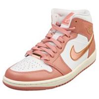 Nike Air Jordan 1 Mid Se Womens Fashion Trainers in Red Stardust Copper