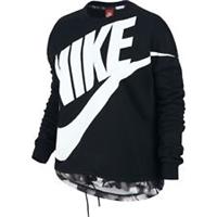 WOMENS NIKE GX MODERN CREW TOP SIZE S (843542 010) BLACK / WHITE LOGO - S Regular