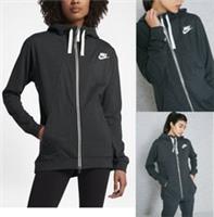 WOMENS NIKE GYM CLASSIC FULL ZIP HOODIE SIZE S (854961 032) GREY/ WHITE - S Regular