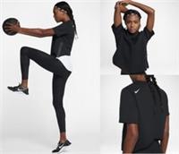 WOMENS NIKE DRY SHORT SLEEVE TRAINING TOP SIZE S (860211 010) BLACK - S Regular