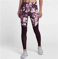 WOMENS NIKE POWER LEGENDS TRAINING TIGHTS SIZE S (861424 652) BURGUNDY/ FLORAL - S Regular