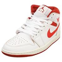 Nike Air Jordan 1 Mid Se Mens White Red Trainers