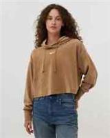 WOMENS NIKE VELOUR CROPPED PULLOVER HOODIE SIZE S (DQ5927 258) - S Regular