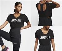 WOMENS NIKE AIR GRAPHIC RUNNING T-SHIRT TOP SIZE S (AT7953 010) BLACK - S Regular
