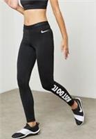 WOMENS NIKE PRO TRAINING TIGHTS SIZE S ,,JUST DO IT'' (926999 011) BLACK/ WHITE - S Regular